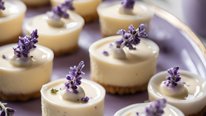 Lavender Sea Salted Cheesecake Bites