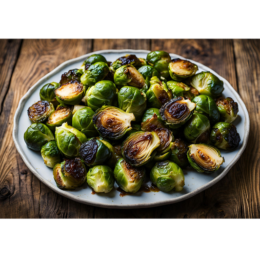 Maple Glazed Roasted Brussels Sprouts