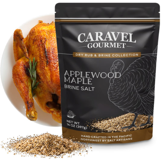 Caravel Gourmet Applewood Maple Dry Rub Turkey Brine Salt 14 oz pouch
