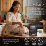 Dry rub method: rub, rest, roast