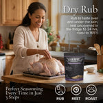 Dry rub method: rub, rest, roast