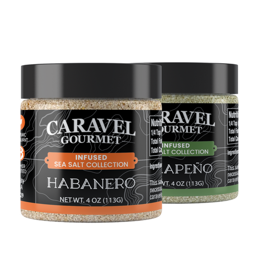 Spicy Salt Gift Pack, Habanero and Jalapeno Infused Sea Salt, 4 oz Jar 2-Pack